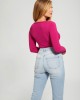 Eco Magenta Raylynn Rib Henley Top Eco Magenta Raylynn Rib Henley Top
