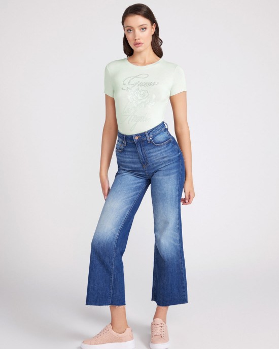 High-Rise Ankle Wide Leg Denim Jeans In Feel Free Wash High-Rise Ankle Wide Leg Denim Jeans In Feel Free Wash