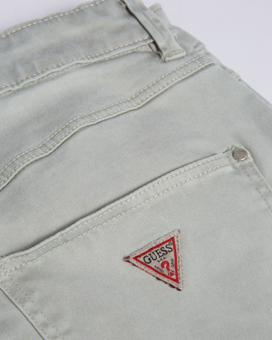 High-Rise 1981 Satin Skinny Denim Jeans In Light Khaki High-Rise 1981 Satin Skinny Denim Jeans In Light Khaki