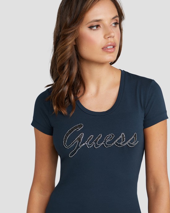 Eco Blackened Blue Adriana Logo T-Shirt Eco Blackened Blue Adriana Logo T-Shirt