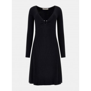 Black Olivia Knit Midi Dress