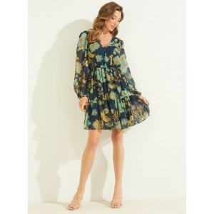 Eco Green Nature Print Cassandre Mini Dress