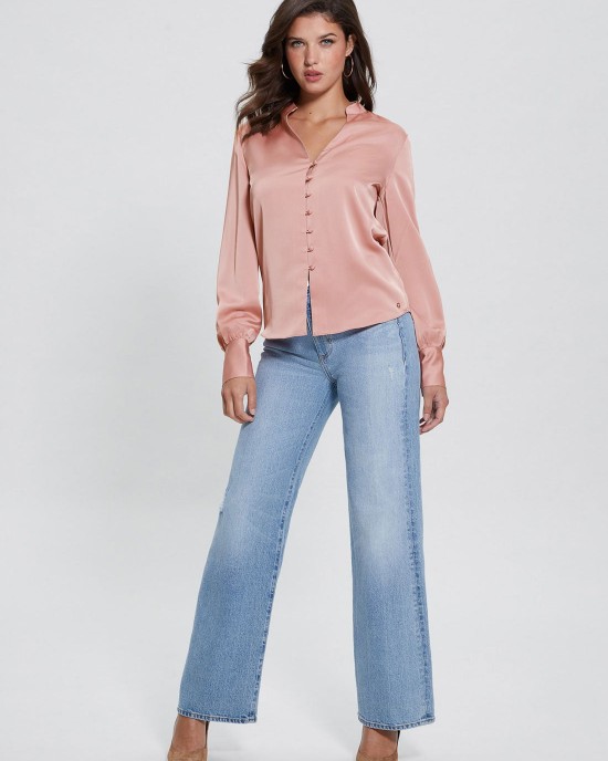 Eco Blush Rita Satin Shirt Eco Blush Rita Satin Shirt