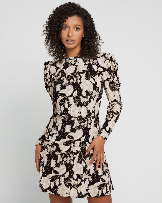 Soiree Floral Print Bernadette Mini Dress Soiree Floral Print Bernadette Mini Dress