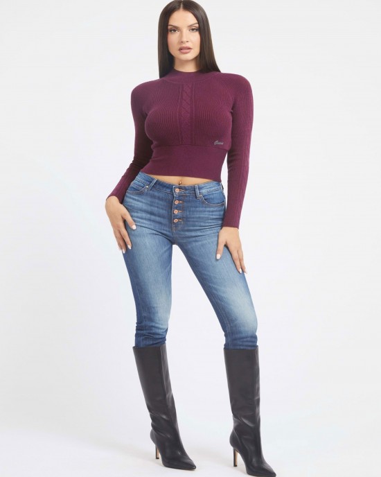 Purple Melodie Long Sleeve Knit Top Purple Melodie Long Sleeve Knit Top
