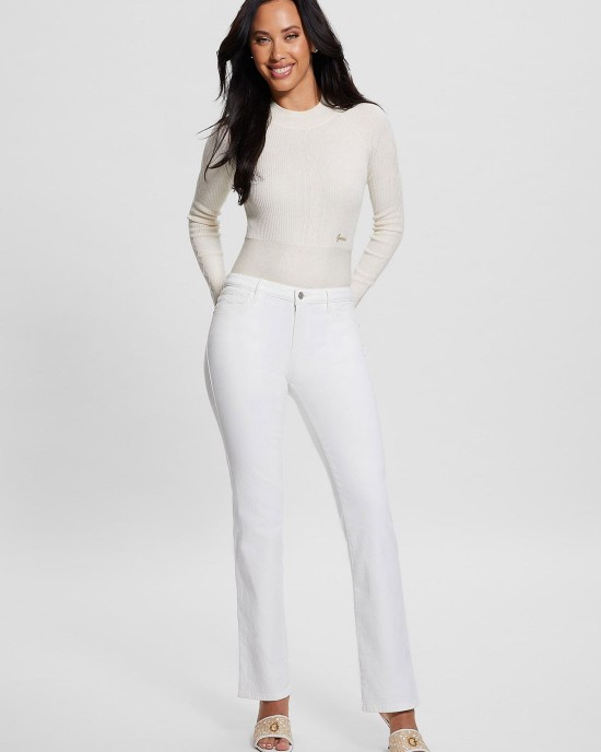 White Melodie Long Sleeve Knit Top