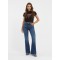 High-Rise Sexy Flare Leg Denim Jeans In Harrison Blue Wash