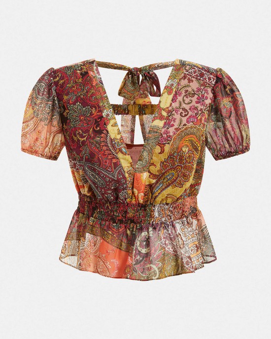 Eco Paisley Print Lila Top Eco Paisley Print Lila Top
