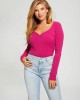 Eco Magenta Raylynn Rib Henley Top Eco Magenta Raylynn Rib Henley Top