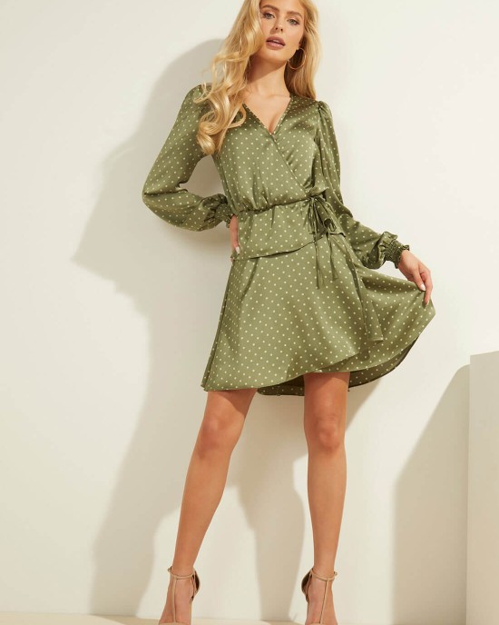 Green Polka Dot Wrap Top Green Polka Dot Wrap Top