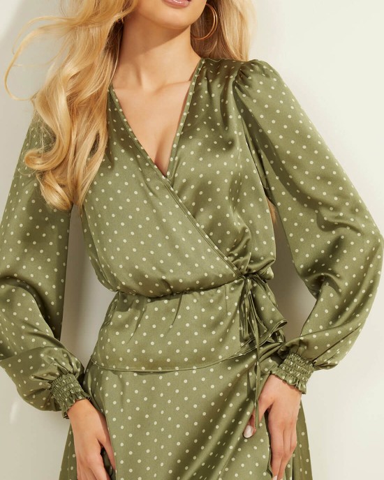Green Polka Dot Wrap Top Green Polka Dot Wrap Top