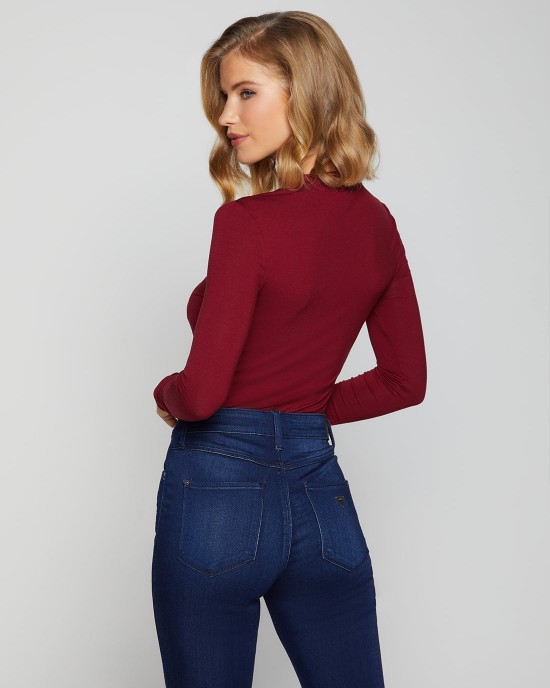 Eco Red Alexandra Logo Bodysuit Top Eco Red Alexandra Logo Bodysuit Top