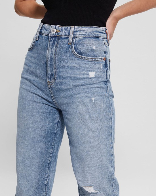Eco High-Rise Melrose Wide Leg Denim Jeans In Target Blue Wash Eco High-Rise Melrose Wide Leg Denim Jeans In Target Blue Wash