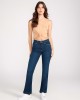 Mid-Rise Sexy Bootleg Cut Denim Jeans In Dark Wash Mid-Rise Sexy Bootleg Cut Denim Jeans In Dark Wash