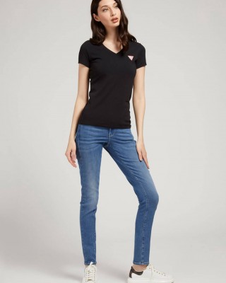 Black V-Neck Logo T-Shirt