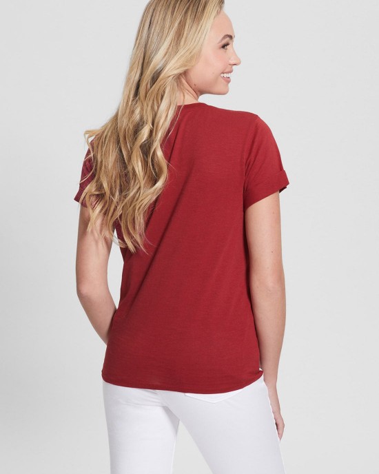 Eco Red 1981 Roll Cuff Logo T-Shirt Eco Red 1981 Roll Cuff Logo T-Shirt