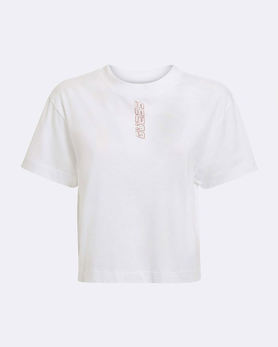 Eco White Caitlyn Active Crop T-Shirt