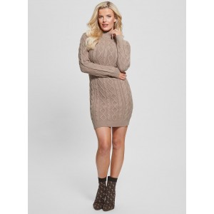 Taupe Brown Sera Knit Mini Dress