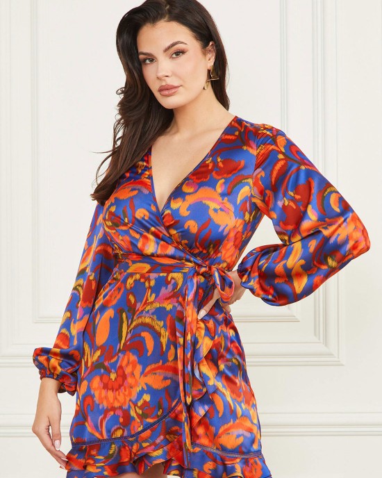 Marciano Betty Blue Wrap Mini Dress Marciano Betty Blue Wrap Mini Dress