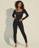 Eco Black Hevelina Logo Bodysuit Top Eco Black Hevelina Logo Bodysuit Top