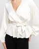 Eco White Juley Long Sleeve Front Tie Top Eco White Juley Long Sleeve Front Tie Top