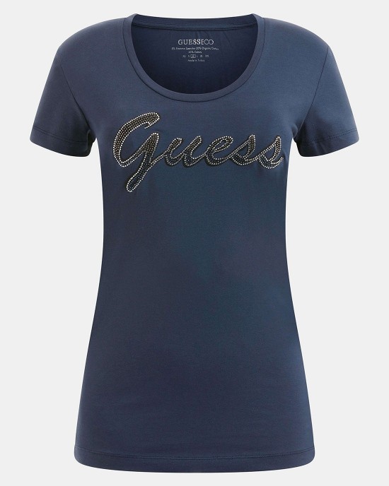 Eco Blackened Blue Adriana Logo T-Shirt Eco Blackened Blue Adriana Logo T-Shirt