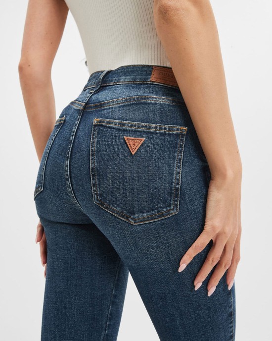 High-Rise Sexy Flared Denim Jeans In Blue Fog Wash