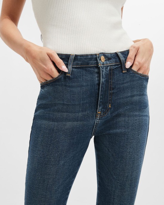 High-Rise Sexy Flared Denim Jeans In Blue Fog Wash