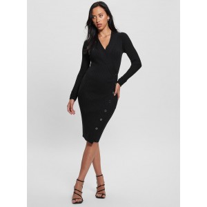 Black Cecile Knit Midi Dress