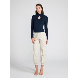 Navy Blue Clio Long Sleeve Top