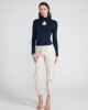 Navy Blue Clio Long Sleeve Top
