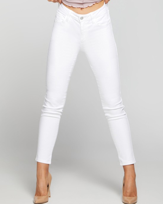 Mid-Rise Sexy Curve Denim Jeans In Pure White Wash