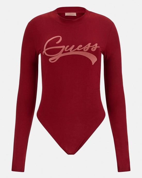 Eco Red Alexandra Logo Bodysuit Top Eco Red Alexandra Logo Bodysuit Top