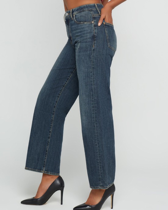 Eco High-Rise 90s Boyfriend Denim Jeans In Waterton Blue Wash Eco High-Rise 90s Boyfriend Denim Jeans In Waterton Blue Wash