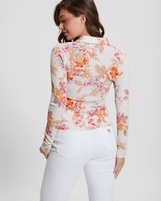 White Floral Tessa Long Sleeve Top White Floral Tessa Long Sleeve Top