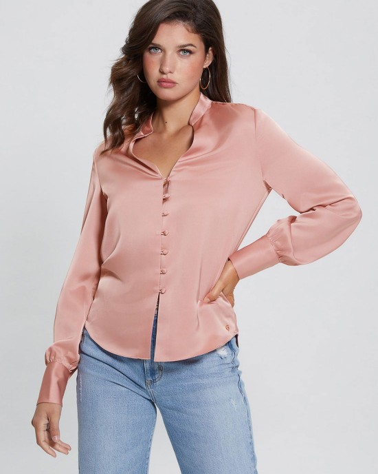 Eco Blush Rita Satin Shirt Eco Blush Rita Satin Shirt