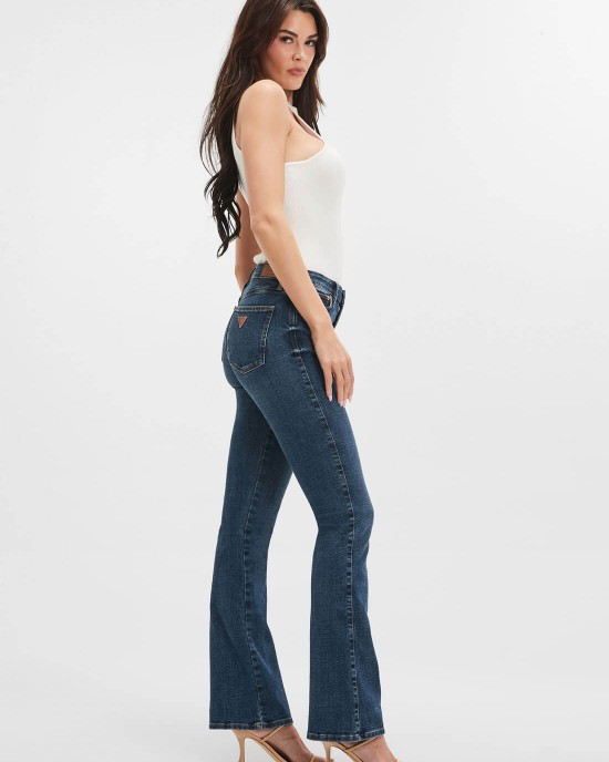 High-Rise Sexy Flared Denim Jeans In Blue Fog Wash