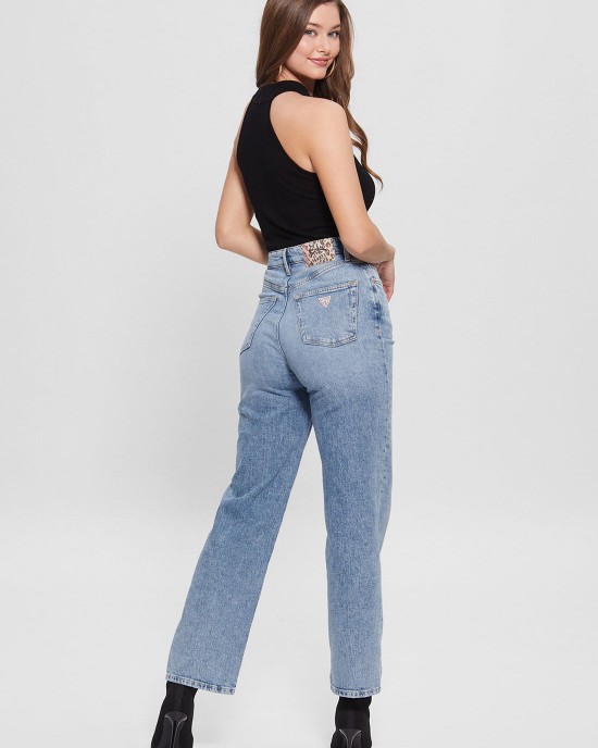 Eco High-Rise Melrose Wide Leg Denim Jeans In Target Blue Wash Eco High-Rise Melrose Wide Leg Denim Jeans In Target Blue Wash