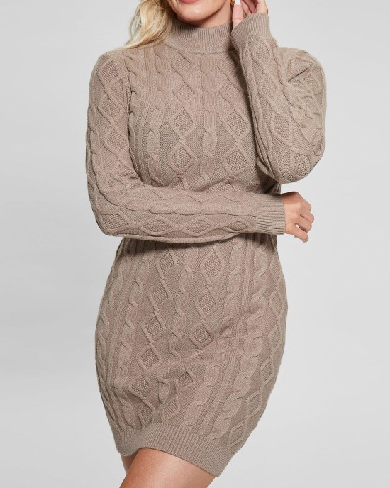 Taupe Brown Sera Knit Mini Dress Taupe Brown Sera Knit Mini Dress