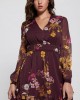 Eco Maroon Floral Brigida Mini Dress Eco Maroon Floral Brigida Mini Dress