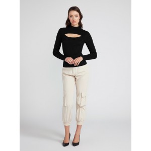 Black Clarita Cut-Out Knit Top