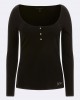 Eco Black Karlee Long Sleeve Henley T-Shirt Eco Black Karlee Long Sleeve Henley T-Shirt