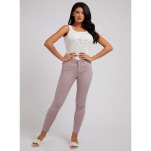 Mid-Rise Curvy Fit Skinny Denim Jeans In Rose Taupe