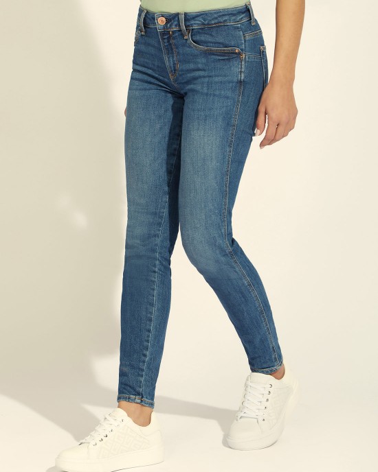 Mid-Rise Skinny Curve Denim Jeans in Carry Mid Wash Mid-Rise Skinny Curve Denim Jeans in Carry Mid Wash