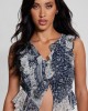 Eco Blue Print Rosella Ruffle Top Eco Blue Print Rosella Ruffle Top