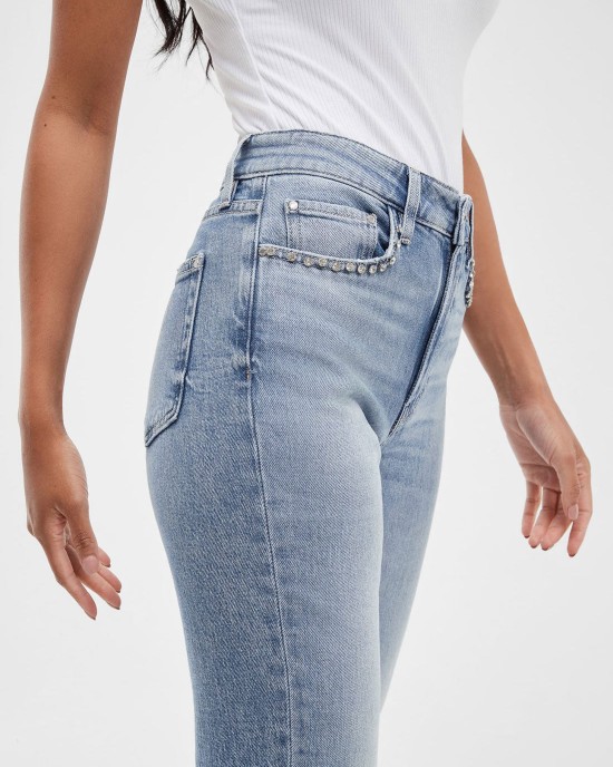 Eco High-Rise Straight Leg Girly Denim Jeans in Feel Pretty Wash Eco High-Rise Straight Leg Girly Denim Jeans in Feel Pretty Wash