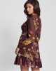 Eco Maroon Floral Brigida Mini Dress Eco Maroon Floral Brigida Mini Dress