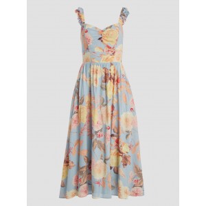 Peach Fiore Susanna Midi Dress