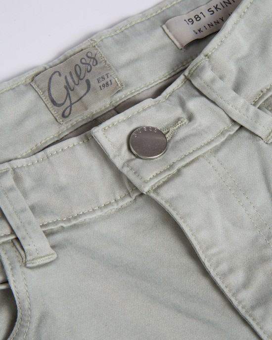 High-Rise 1981 Satin Skinny Denim Jeans In Light Khaki High-Rise 1981 Satin Skinny Denim Jeans In Light Khaki