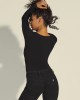 Eco Black Hevelina Logo Bodysuit Top Eco Black Hevelina Logo Bodysuit Top
